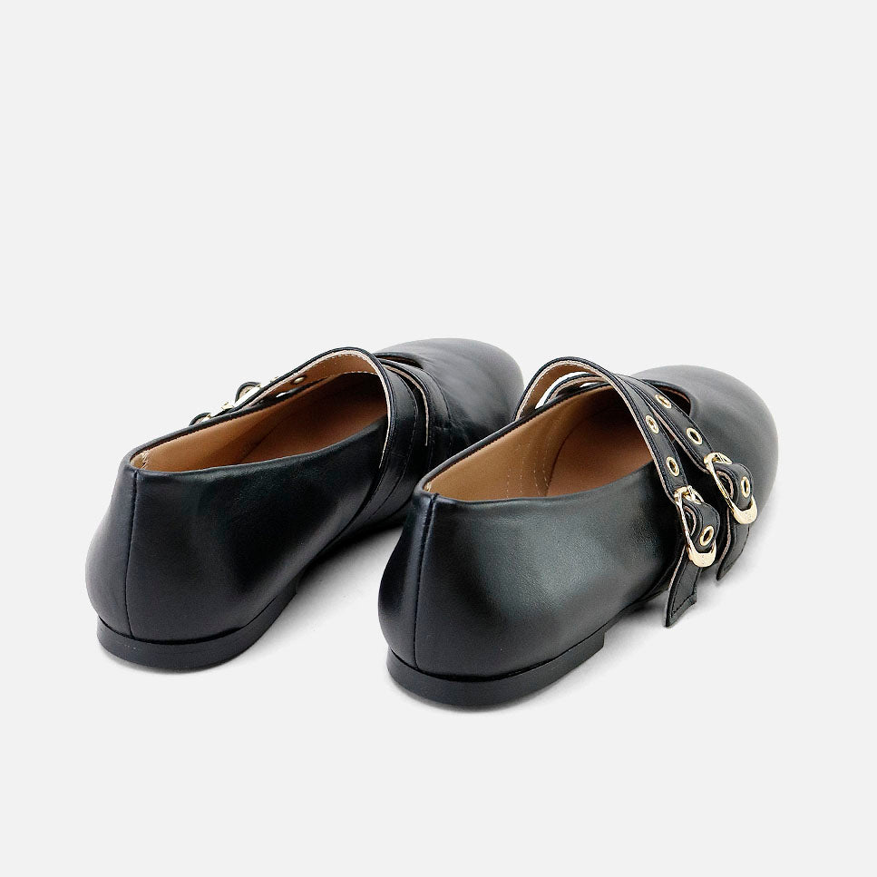Papanatas black leather Mary Janes with straps | Eli 1957