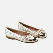 Quilted ballerinas with gold studs and silly charm | Eli 1957