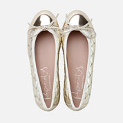 Quilted ballerinas with gold studs and silly charm | Eli 1957