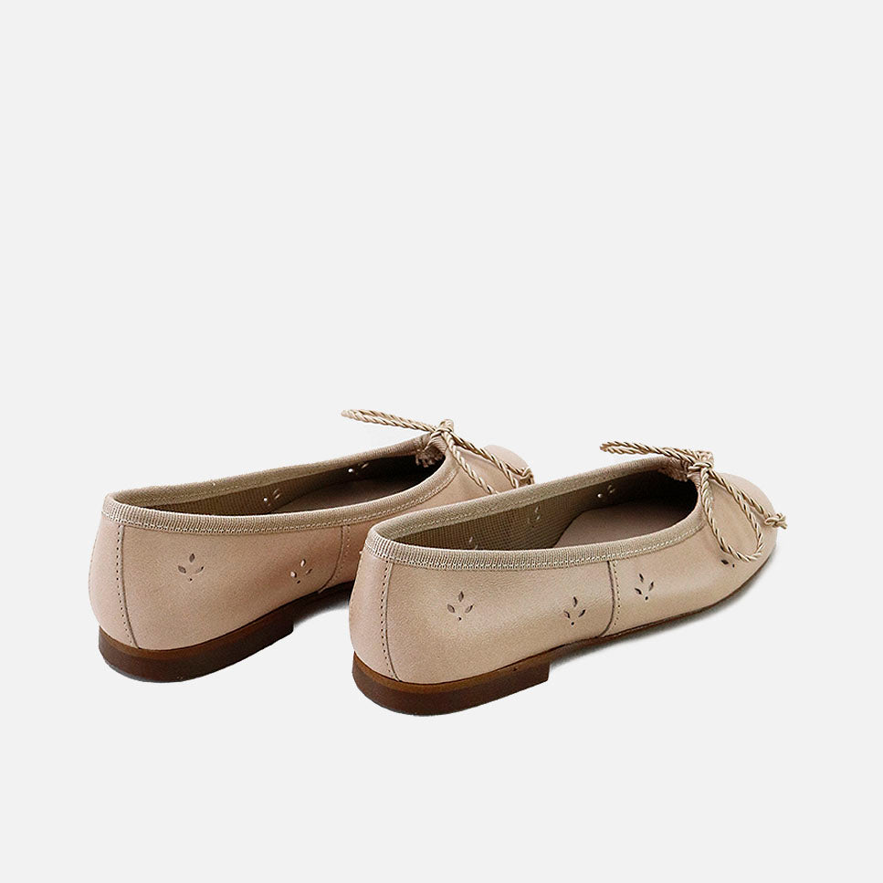 Bailarinas cordon troquelas piel alfa jute Papanatas | Eli 1957