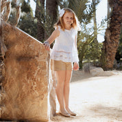 Ballet flats, cord, die-cut leather, alpha jute, Papanatas | Eli 1957