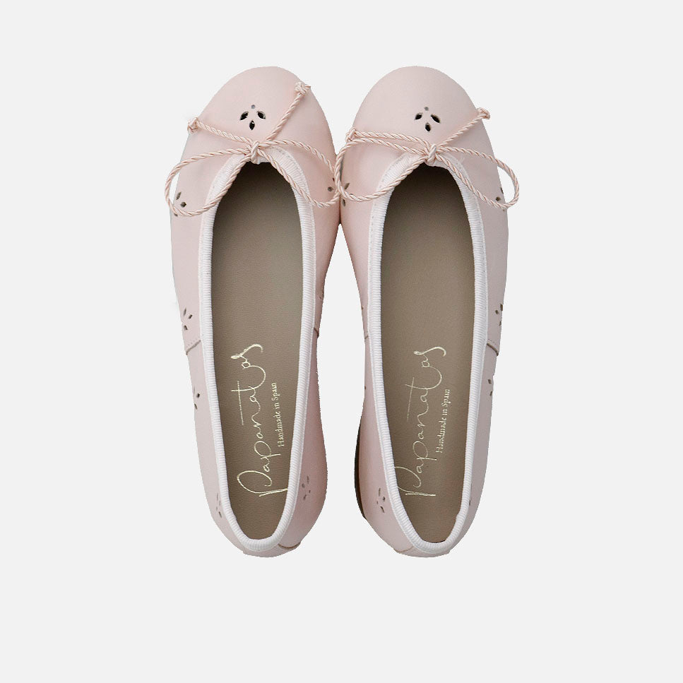 Bailarinas cordon troquelas piel alfa maquillaje Papanatas | Eli 1957