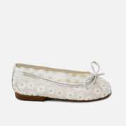 Bailarinas cordon piel margaritas beig Papanatas | Eli 1957