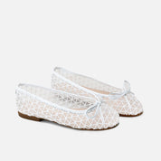 Bailarina blanca de rejilla con lazo Papanatas | Eli 1957