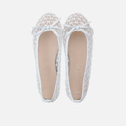 Bailarina blanca de rejilla con lazo Papanatas | Eli 1957