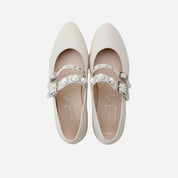 Merceditas piel perlas beig Papanatas | Eli 1957