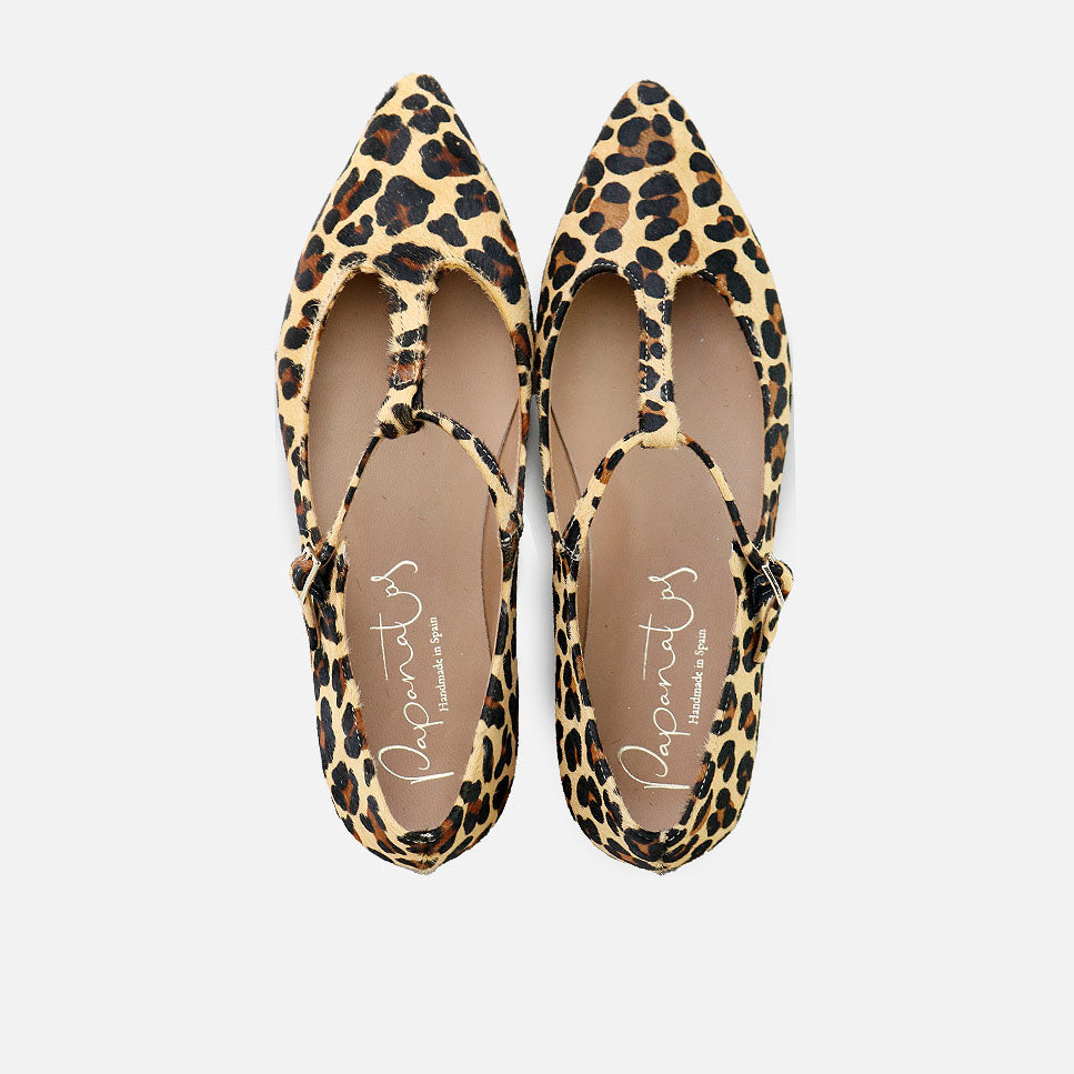 Animal print leather Mary Janes with sharp Papanatas | Eli 1957