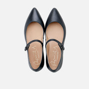 Papanatas black cathay leather pointed Mary Janes | Eli 1957