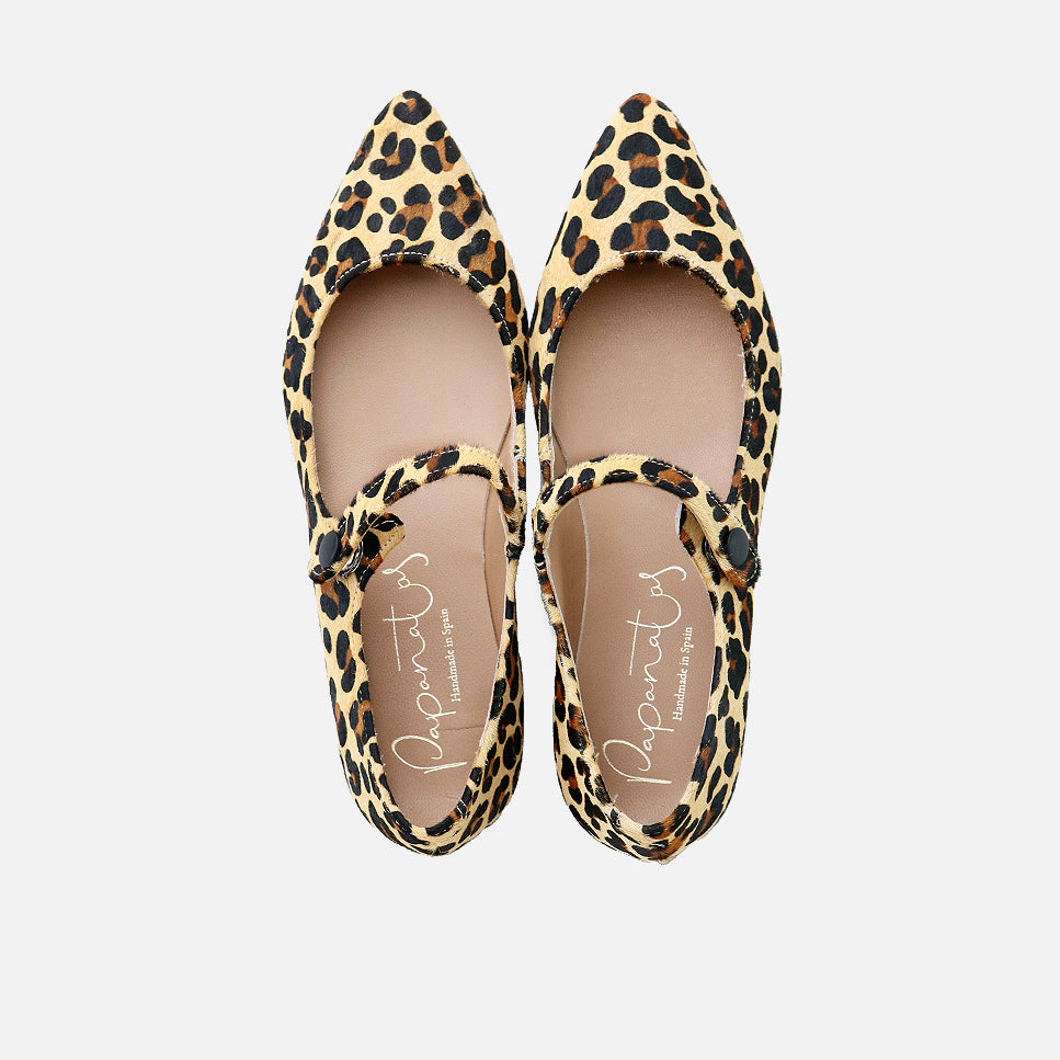 Animal print leather pointed Mary Janes | Eli 1957