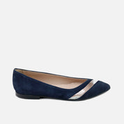 Papanatas Blue Sheer Suede Ballerina | Eli 1957