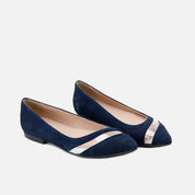 Papanatas Blue Sheer Suede Ballerina | Eli 1957