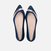 Papanatas Blue Sheer Suede Ballerina | Eli 1957