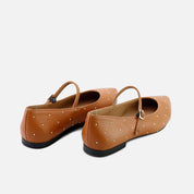 Pointed Mary Janes with a buckle in Cathay leather Papanatas | Eli 1957
