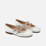 Merceditas piel beig con correas y vivo en maquillaje Papanatas | Eli 1957