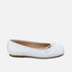 Ballerines bout carré en cuir blanc  Papanatas | Éli 1957