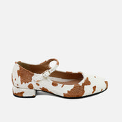 Mary Janes in foal and cowhide leather with Papanatas heel | Eli 1957