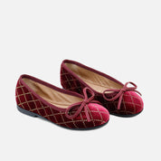 Papanatas Burgundy Crystal Bow Ballerinas | Eli 1957