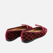 Papanatas Burgundy Crystal Bow Ballerinas | Eli 1957