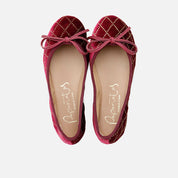 Papanatas Burgundy Crystal Bow Ballerinas | Eli 1957