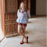 Red Velvet Rhinestone Glove Ballerinas by Eli 1957