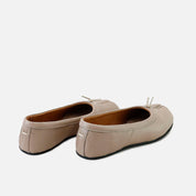 Ballerines en cuir pierre foncée d'inspiration japonaise Eli | Éli 1957