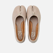 Ballerines en cuir pierre foncée d'inspiration japonaise Eli | Éli 1957