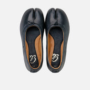 Ballerines en cuir noir d'inspiration japonaise Eli | Éli 1957