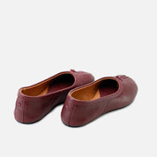 Eli burgundy leather Japanese-inspired ballerinas | Eli 1957