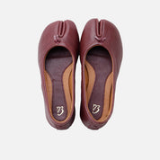 Eli burgundy leather Japanese-inspired ballerinas | Eli 1957