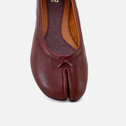 Eli burgundy leather Japanese-inspired ballerinas | Eli 1957