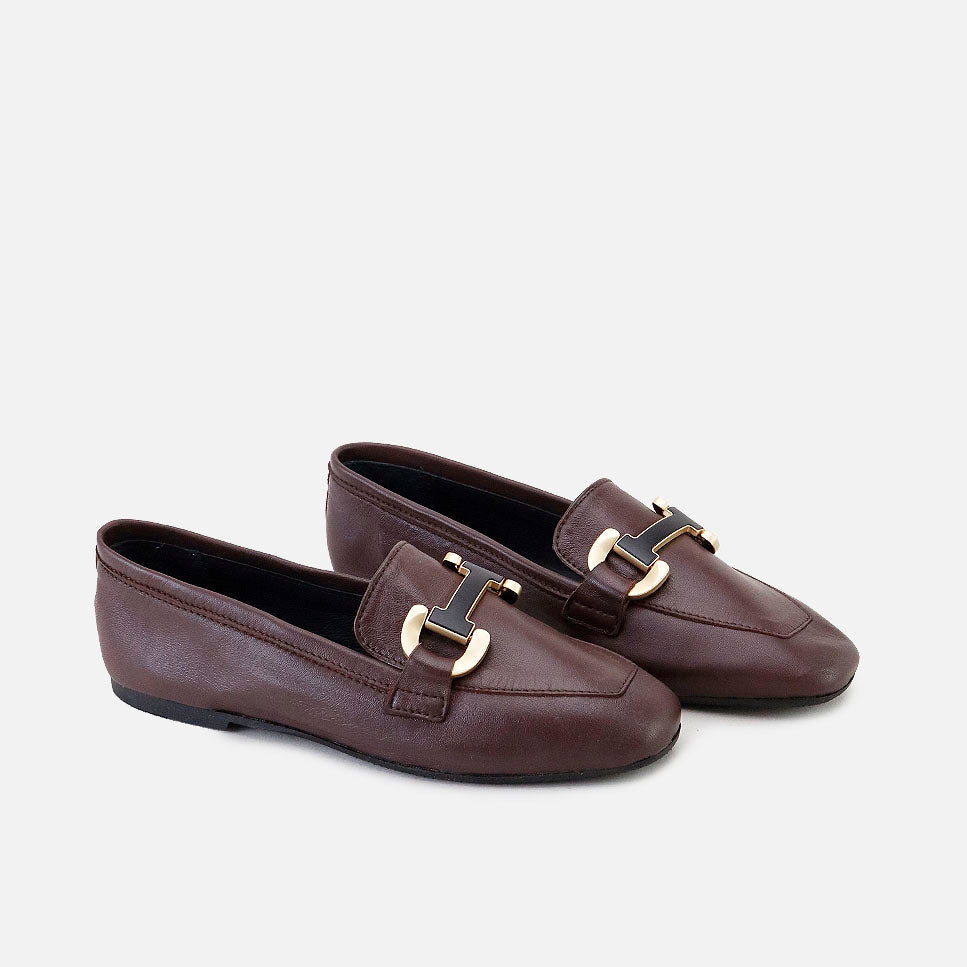 Mocasines guante hebilla piel guantino berry Papanatas | Eli 1957