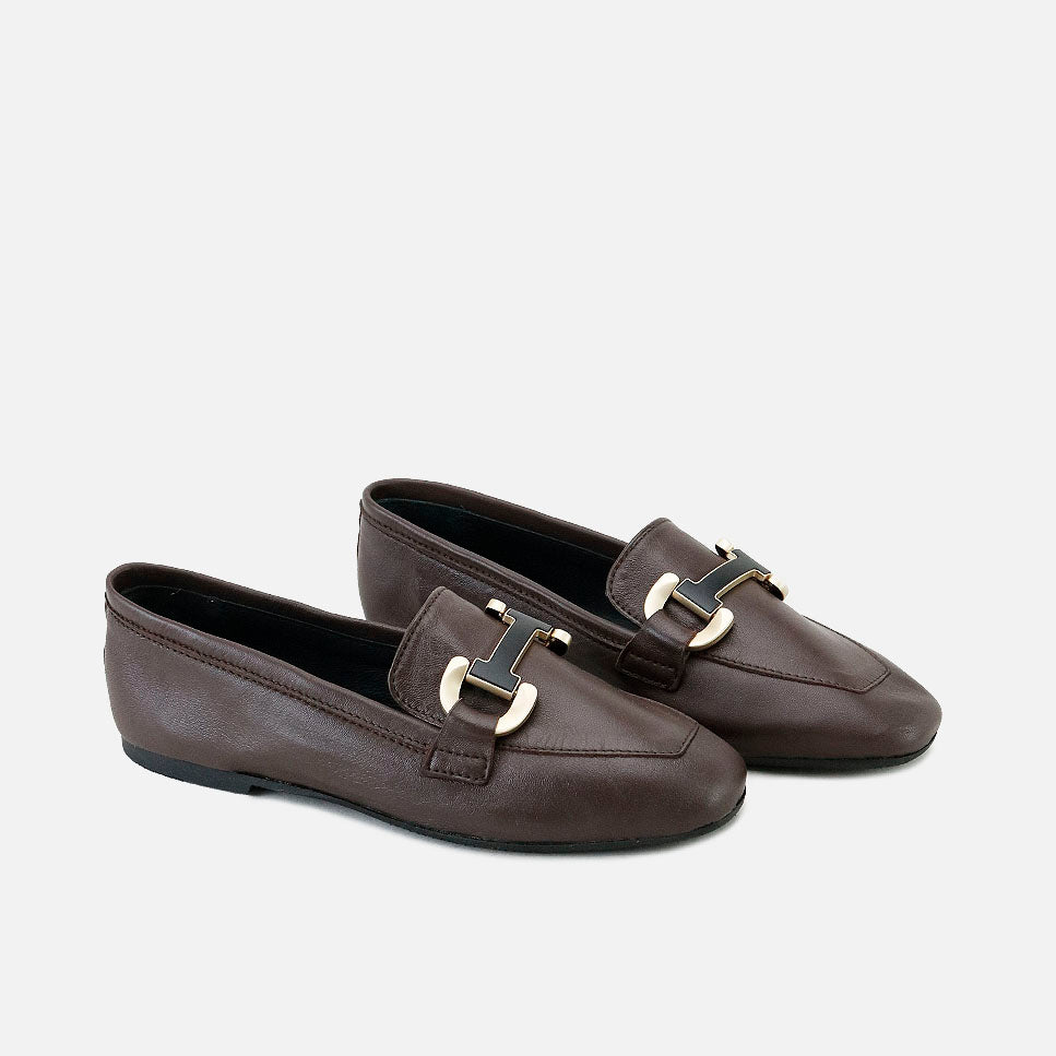 Mocasines guante hebilla piel guantino marron Papanatas | Eli 1957