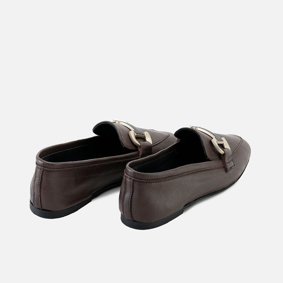 Mocasines guante hebilla piel guantino marron Papanatas | Eli 1957