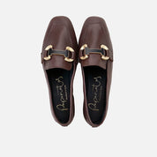 Mocasines guante hebilla piel guantino marron Papanatas | Eli 1957