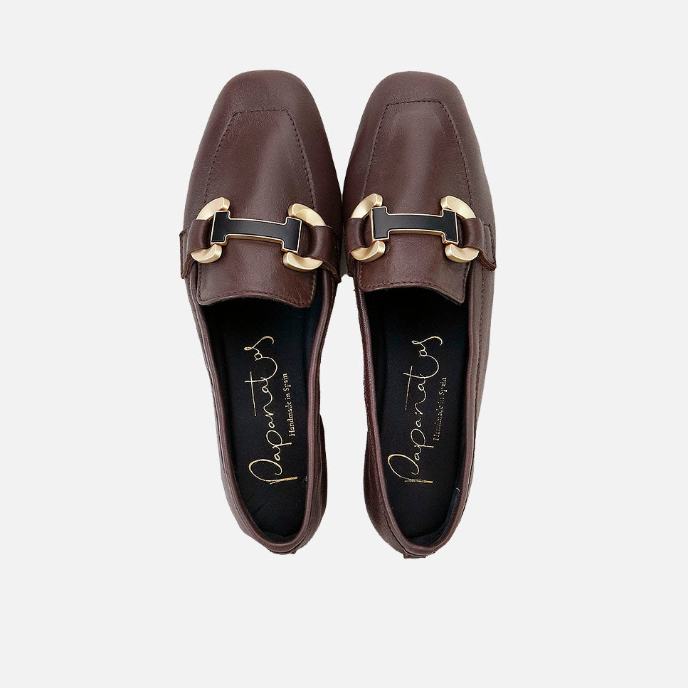 Mocasines guante hebilla piel guantino marron Papanatas | Eli 1957