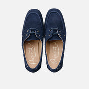 Nauticos de  piel serraje Azul Papanatas | Eli 1957