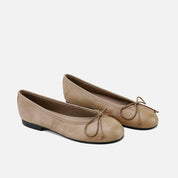 Verona taupe leather cord ballet flats | Eli 1957