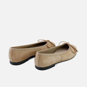 Verona taupe leather cord ballet flats | Eli 1957
