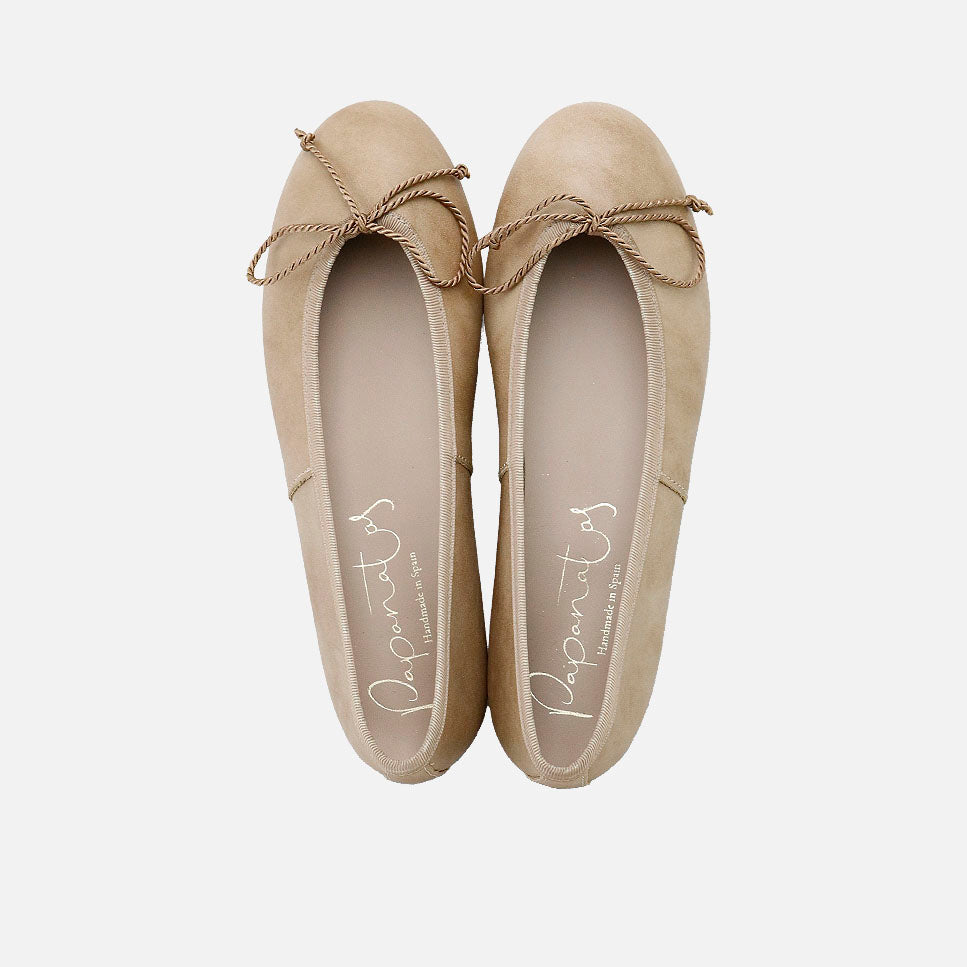 Verona taupe leather cord ballet flats | Eli 1957
