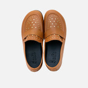 Mocassini barefoot in pelle cathay marrone con borchie Elisoft | Eli 1957