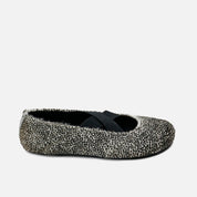 Bailarinas barefoot de piel potro pompon con bandas elasticas Elisoft | Eli 1957