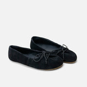Black English leather barefoot ballerinas with bow Eli Soft | Eli 1957