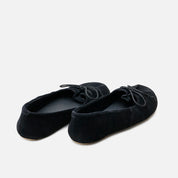 Black English leather barefoot ballerinas with bow Eli Soft | Eli 1957