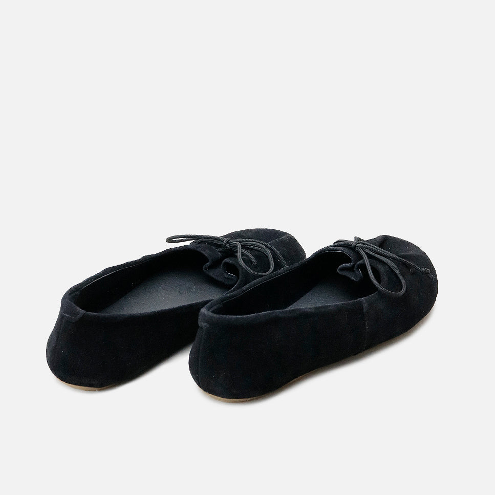 Black English leather barefoot ballerinas with bow Eli Soft | Eli 1957