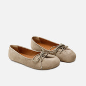 Velor leather barefoot ballerinas with bow Eli Soft | Eli 1957