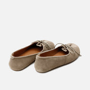 Velor leather barefoot ballerinas with bow Eli Soft | Eli 1957