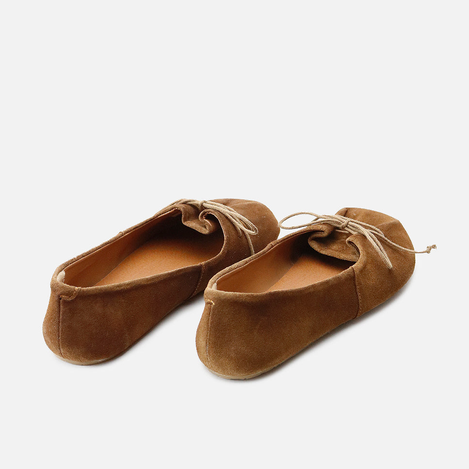 Velor Sigaro leather barefoot ballerinas with bow Eli Soft | Eli 1957
