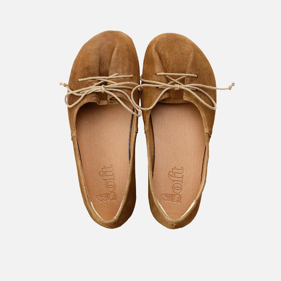 Velor Sigaro leather barefoot ballerinas with bow Eli Soft | Eli 1957