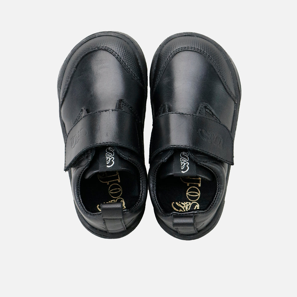 Barefoot black napa leather Elisoft school sneakers | Eli 1957