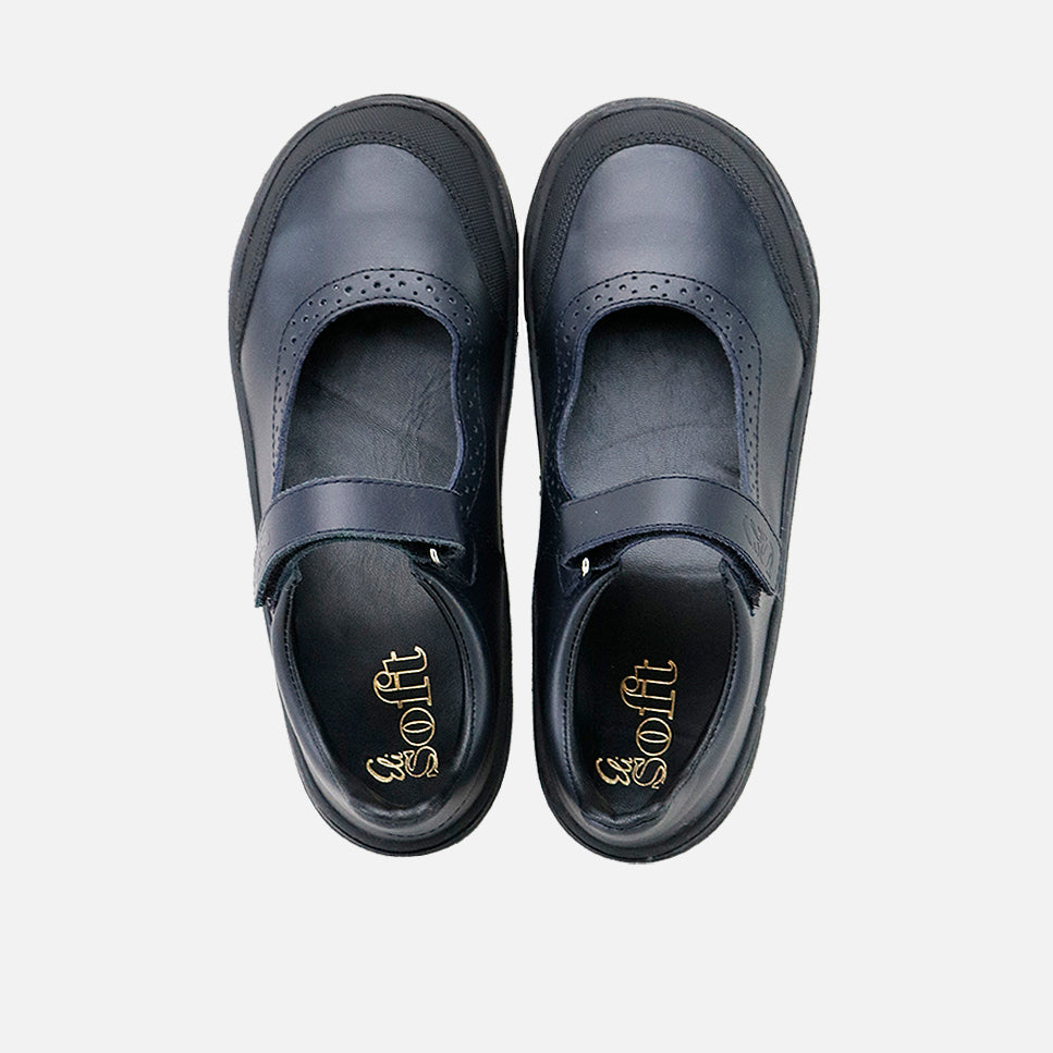 Barefoot school Mary Janes in blue napa leather Elisoft | Eli 1957